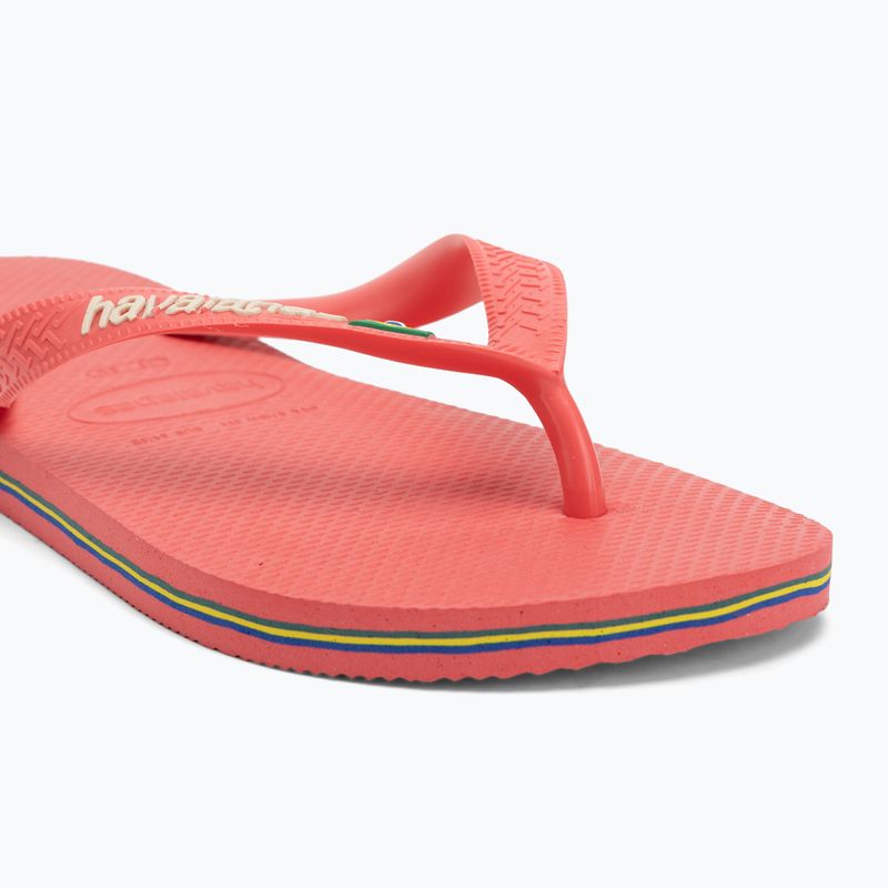 Havaianas Brasil Logo tropische Koralle Flip Flops 7