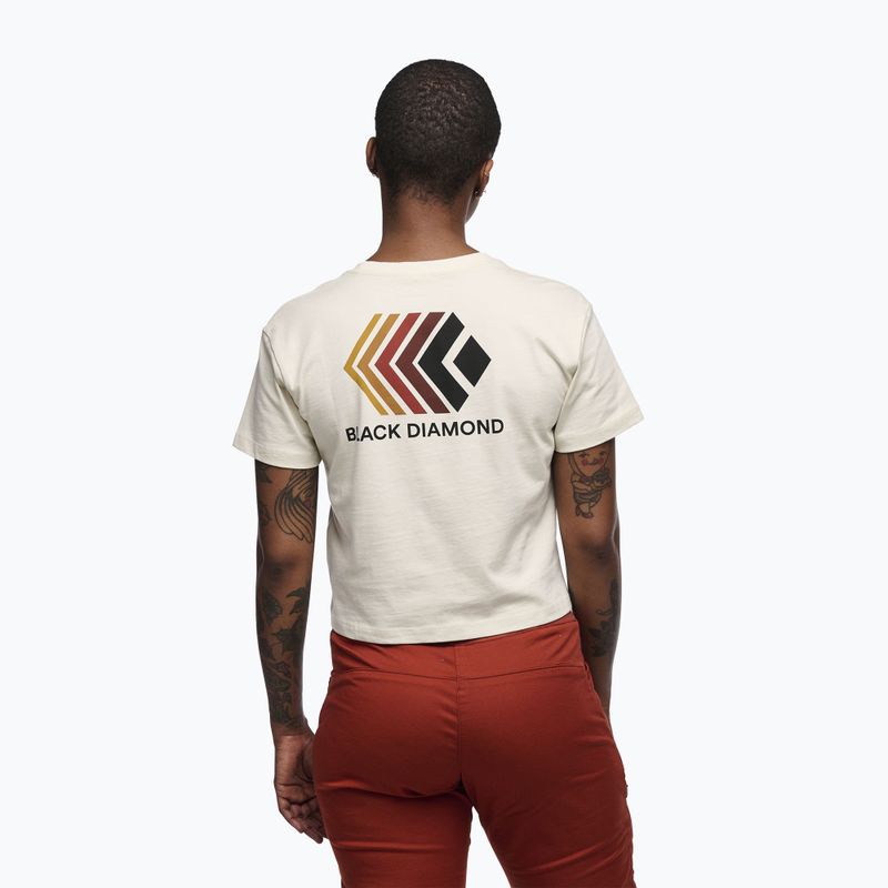 Women's Black Diamond Faded Crop Lorbeer aus weißem T-shirt