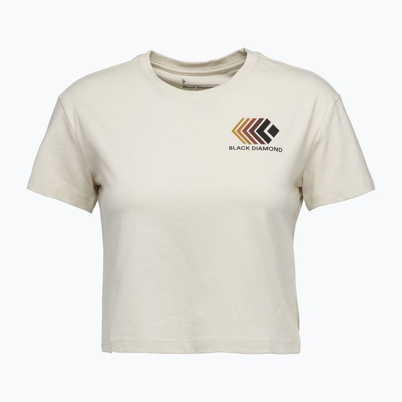 Women's Black Diamond Faded Crop Lorbeer aus weißem T-shirt