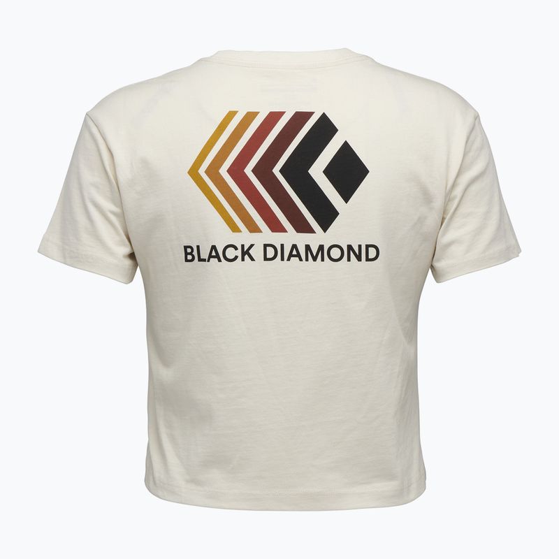 Women's Black Diamond Faded Crop Lorbeer aus weißem T-shirt