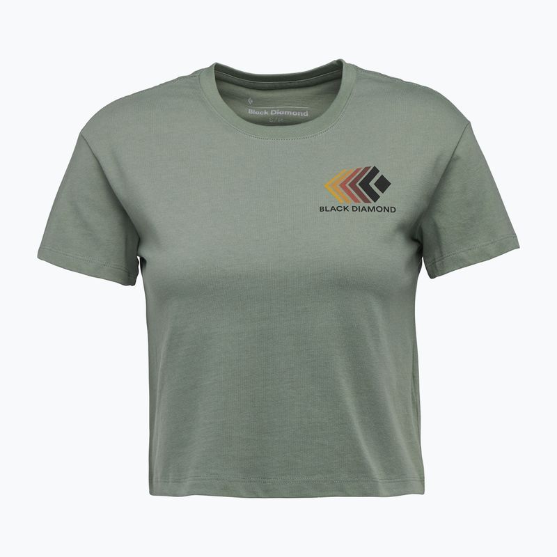Frauen Black Diamond Faded Crop lorbeergrünes T-shirt