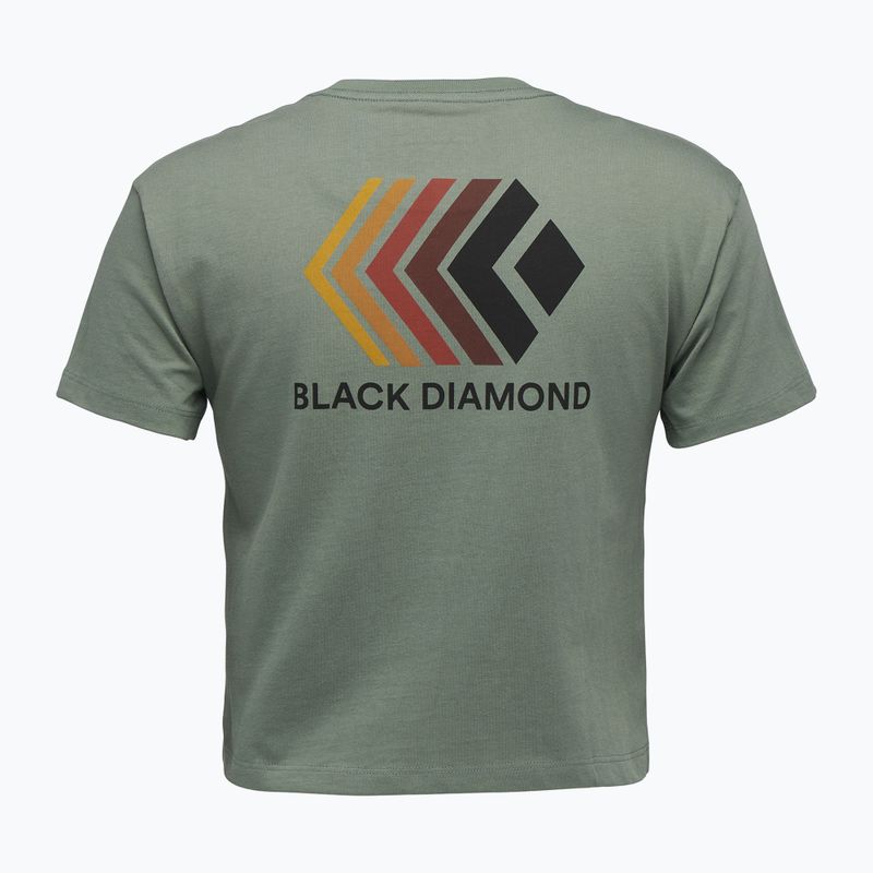 Frauen Black Diamond Faded Crop lorbeergrünes T-shirt