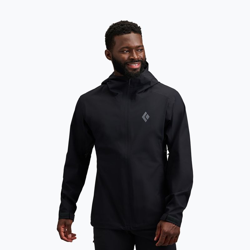 Herren-Regenjacke Black Diamond Strataline Stretch Shell black