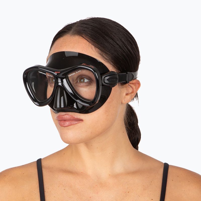 Tauchmaske SEAC Cove black/red 7