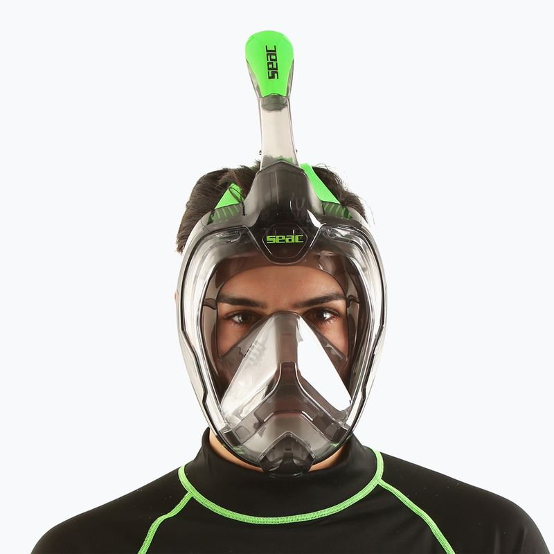 Vollgesichtsmaske zum Schnorcheln SEAC Magica grey clear/green lime 7