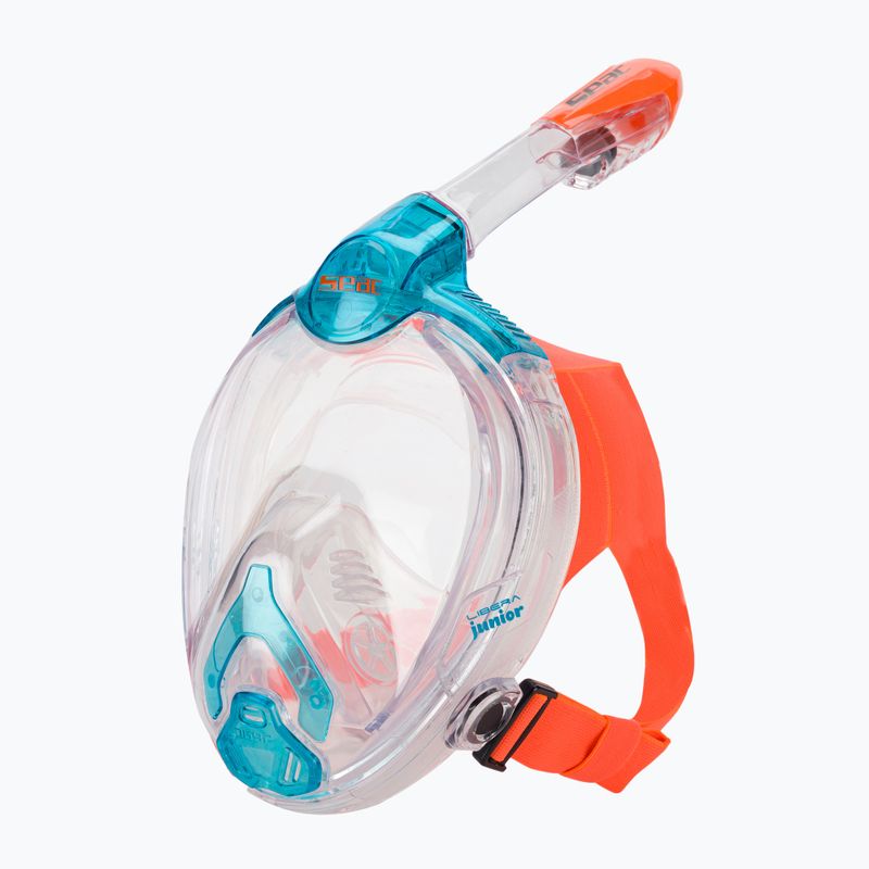 Vollgesichtsmaske zum Schnorcheln Kinder SEAC Libera acquamarine/orange 5