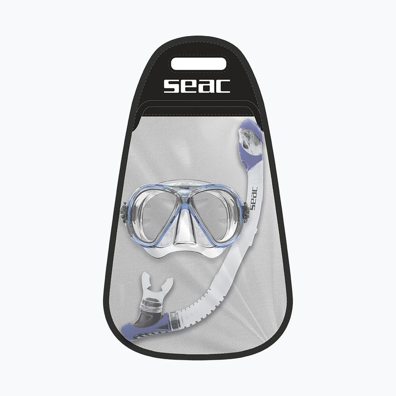 Schnorchelset SEAC Iena Dry Set blue 2