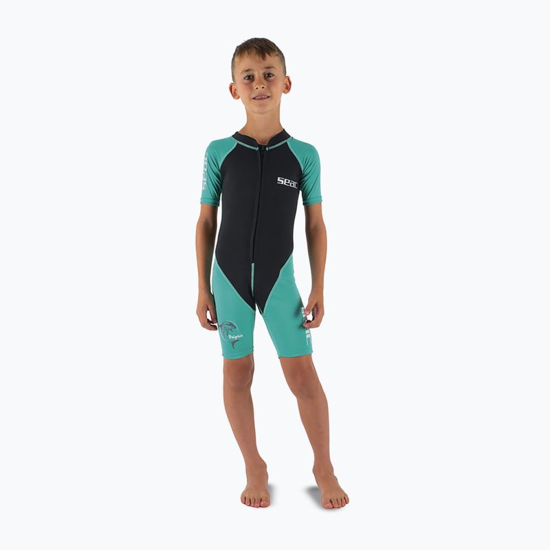 Kinder Schwimm-Neoprenanzug SEAC Dolphin Shorty 1,5 mm black/tiffany
