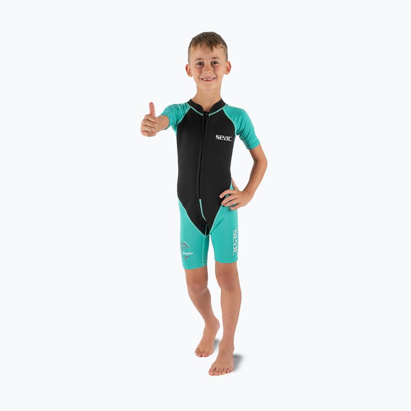 Kinder Schwimm-Neoprenanzug SEAC Dolphin Shorty 1,5 mm black/tiffany 3