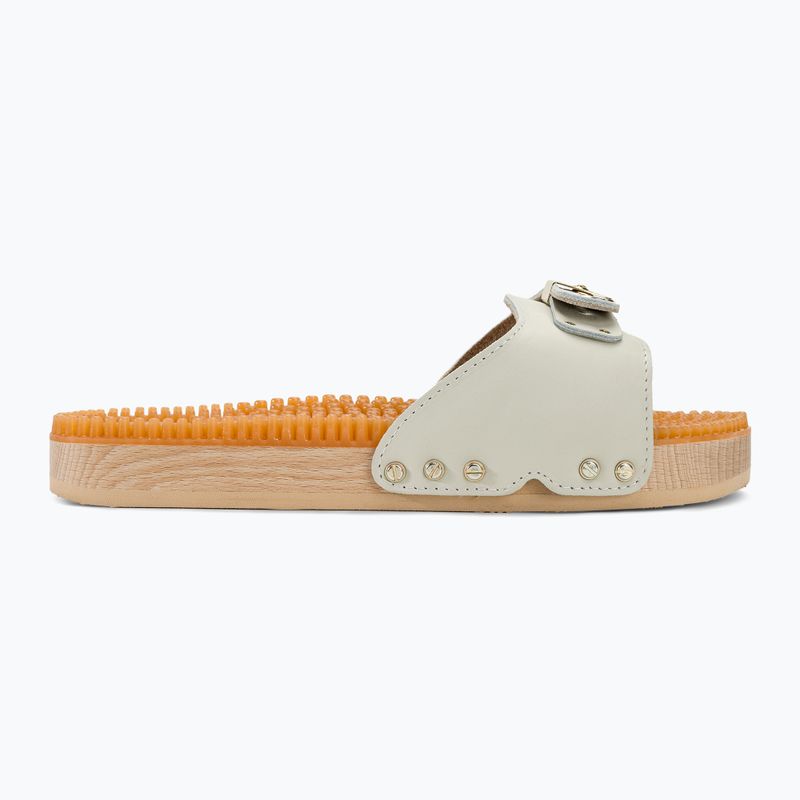 Slides Schlappen  Damen Scholl Pescura Flat Massage Lea off white 2