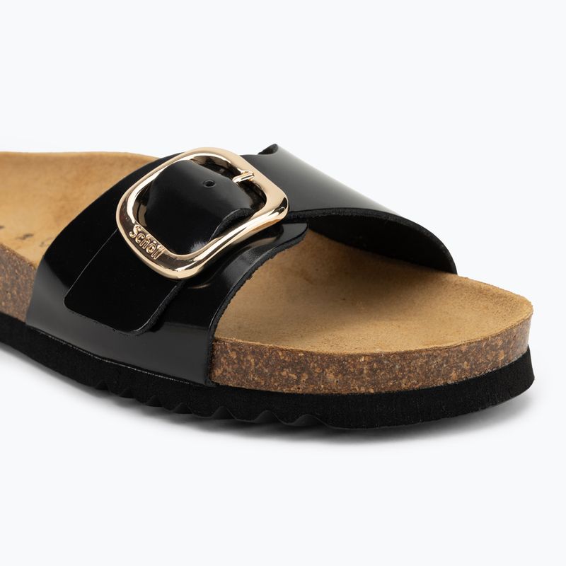 Scholl Kathleen Printed Leather Damen-Flip-Flops schwarz 7