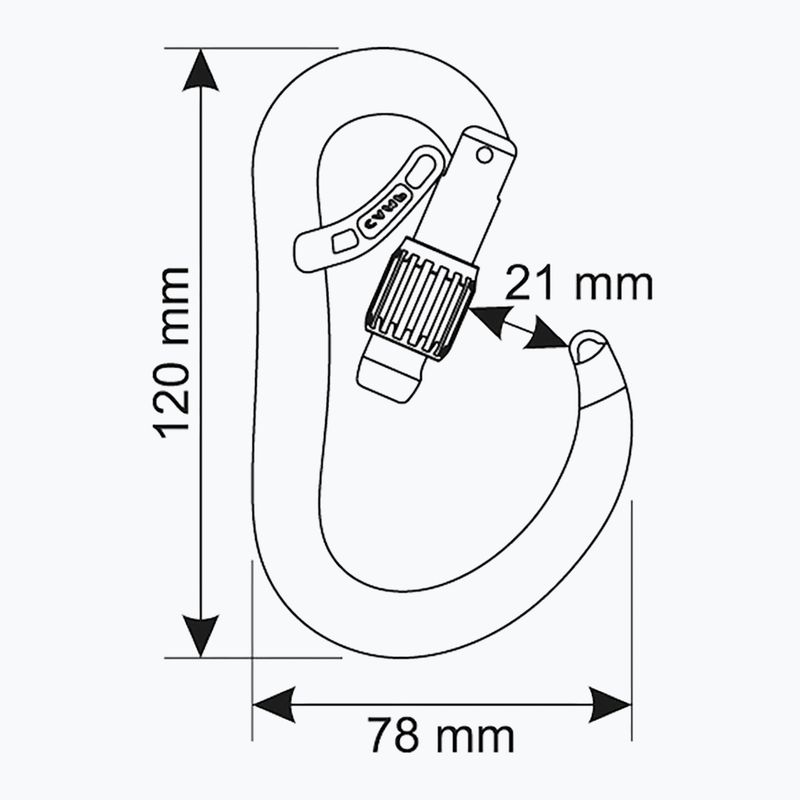 Kletterkarabiner CAMP Atom Belay Lock gun metal 5