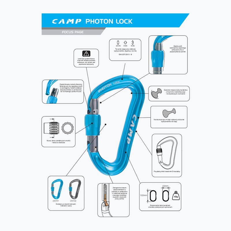 Kletterkarabiner CAMP Photon Lock blue 4