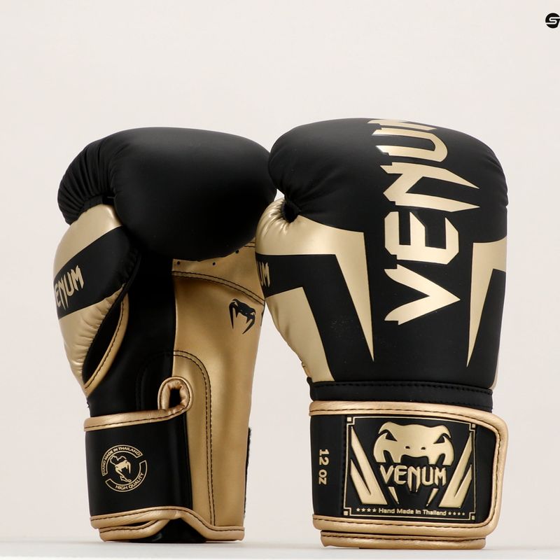Venum Elite Herren Boxhandschuhe schwarz und gold VENUM-1392 10