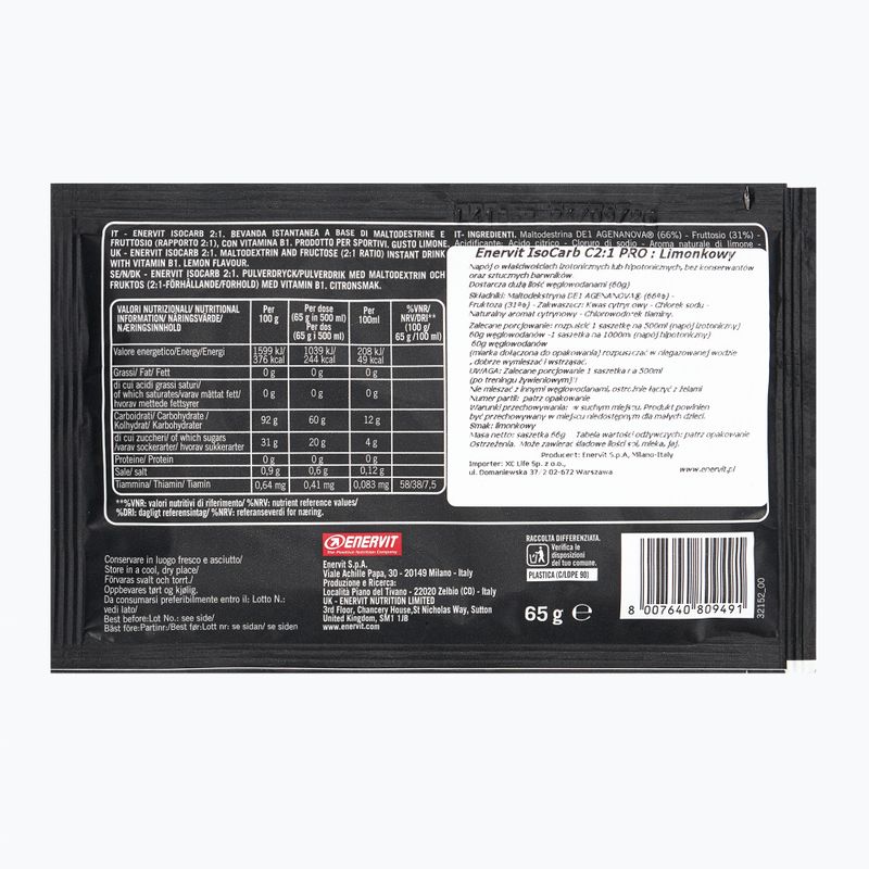 Enervit isotonisches Getränk C2:1 Isocarb 65 g milde Zitrone 2