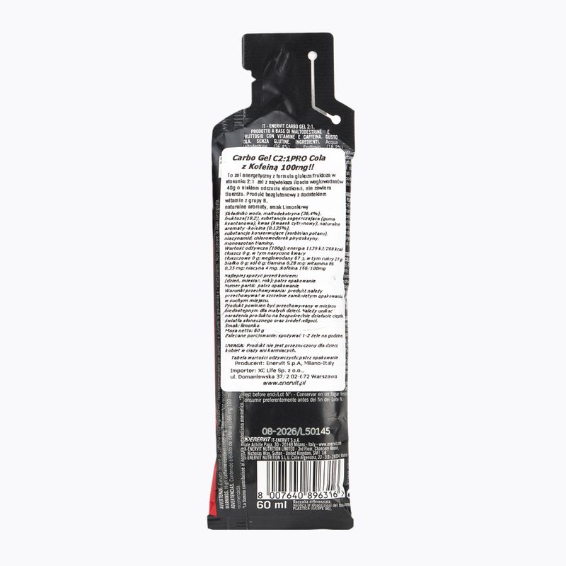Enervit C2:1 Carbo Gel 60 ml Cola mit Koffein 2