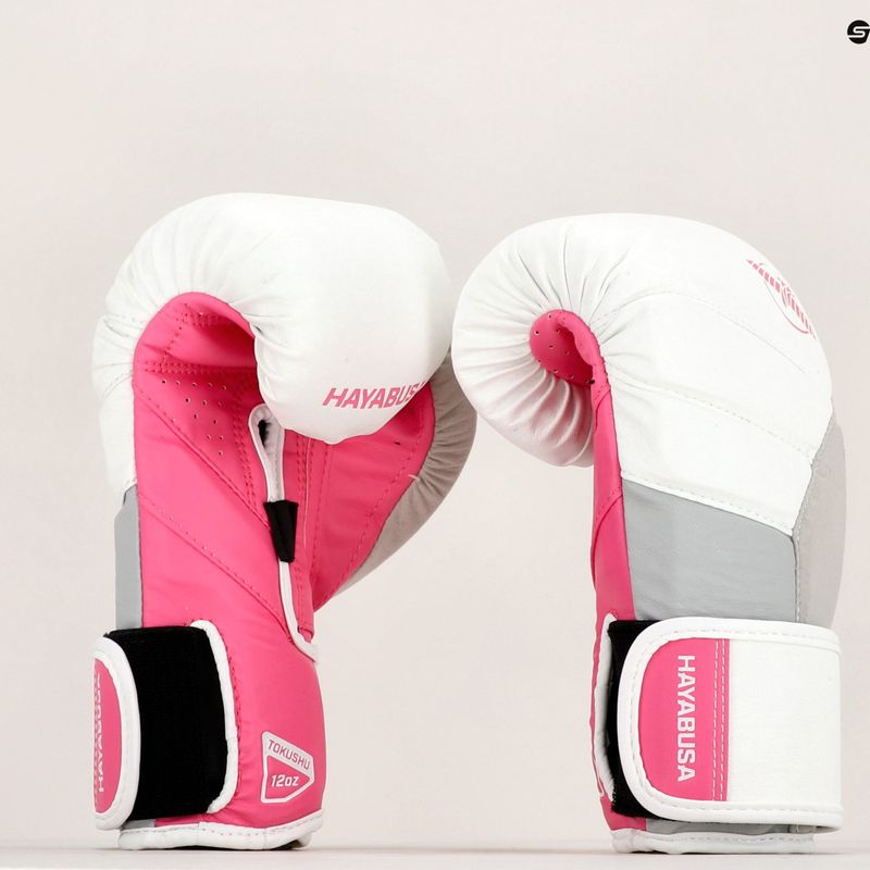 Hayabusa T3 Boxhandschuhe weiß und rosa T314G 14