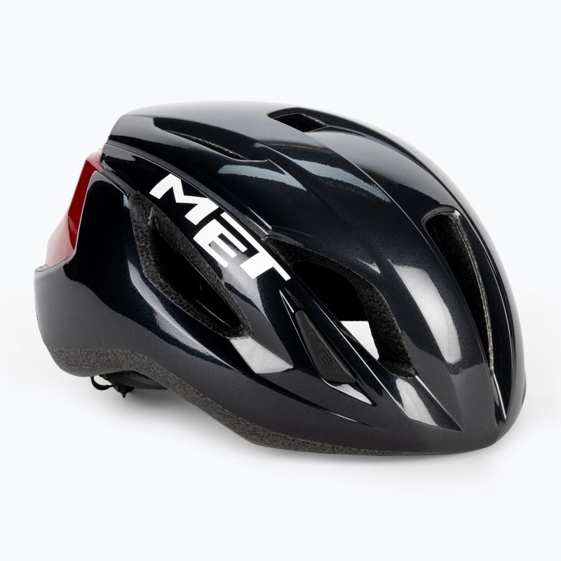 MET Strale Fahrradhelm schwarz-rot 3HM107CE00MNR4