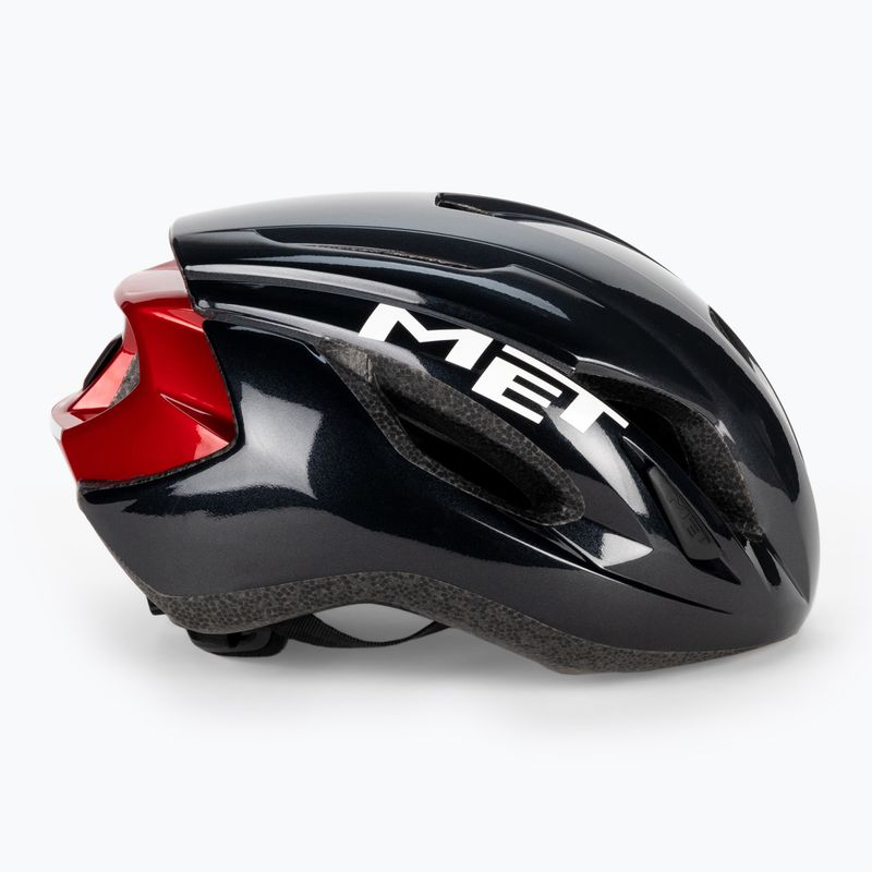 MET Strale Fahrradhelm schwarz-rot 3HM107CE00MNR4 3