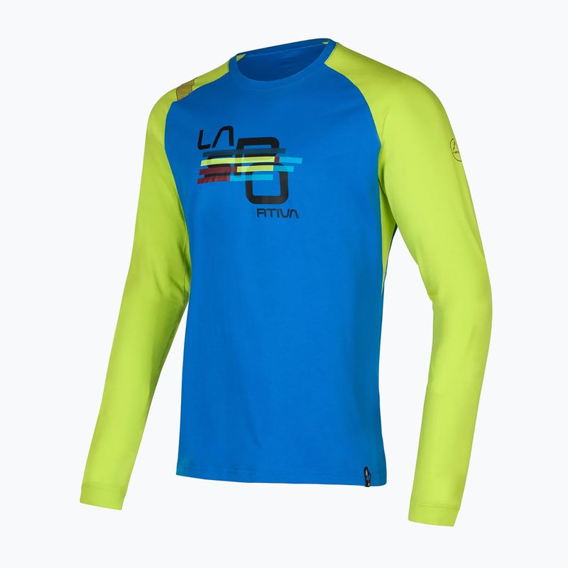 Men's La Sportiva Stripe Cube Long Climbing Longsleeve electric blue/lime punch