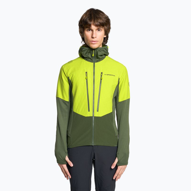 Herren La Sportiva Session Tech Hoody Wald/Kalk Punch Trekking Sweatshirt