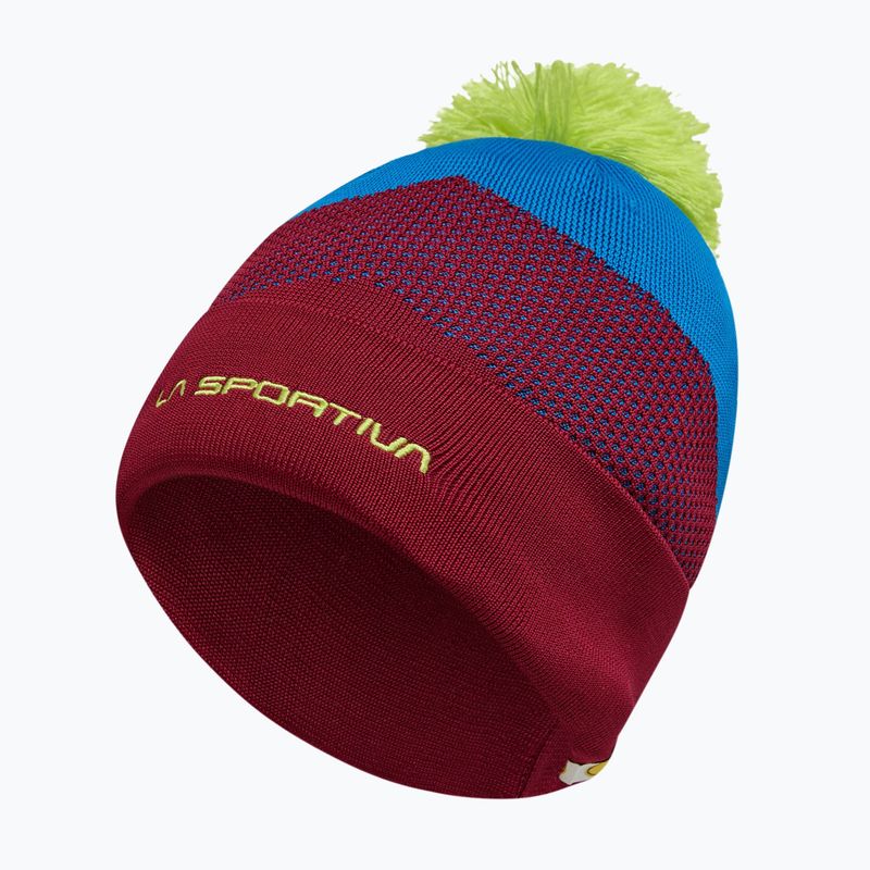 La Sportiva Knitty Beanie Wintermütze sangria/elektrisch blau