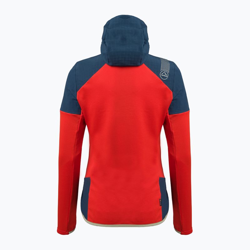 Women's La Sportiva Session Tech Hoody sturmblau/kirschtomatenfarbenes Trekking-Sweatshirt 2