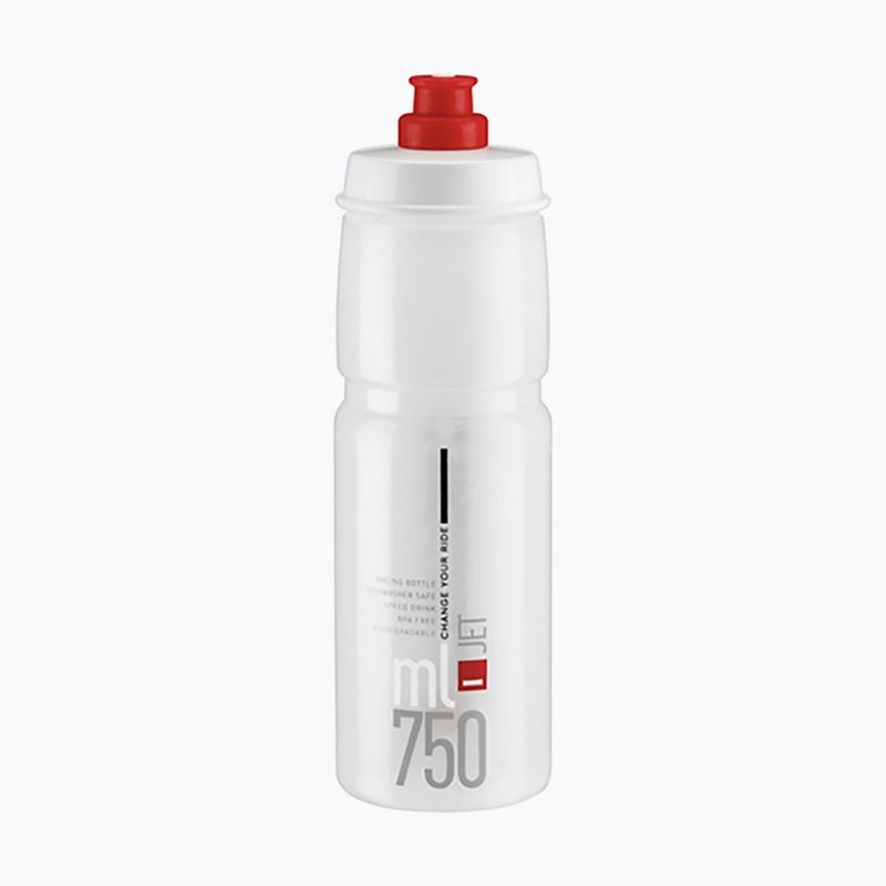 Fahrrad Wasserflasche Elite Jet 750 ml clear/red logo