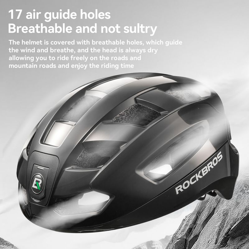 Fahrradhelm Rockbros 100036001 With Remote Control and Warning Light black 2