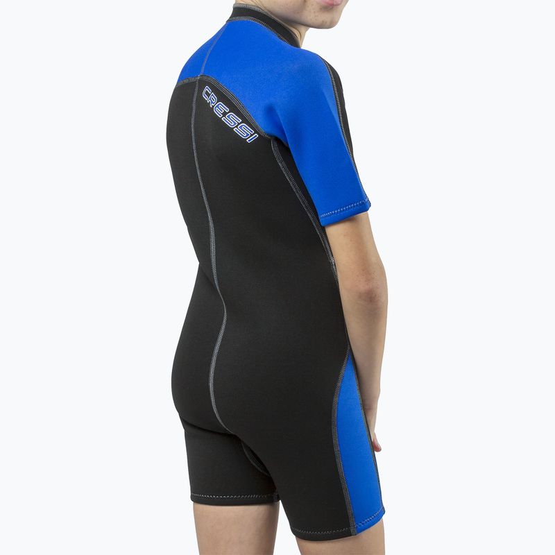 Cressi Lido Shorty 2 mm schwarz/blau Neoprenanzug für Kinder 4