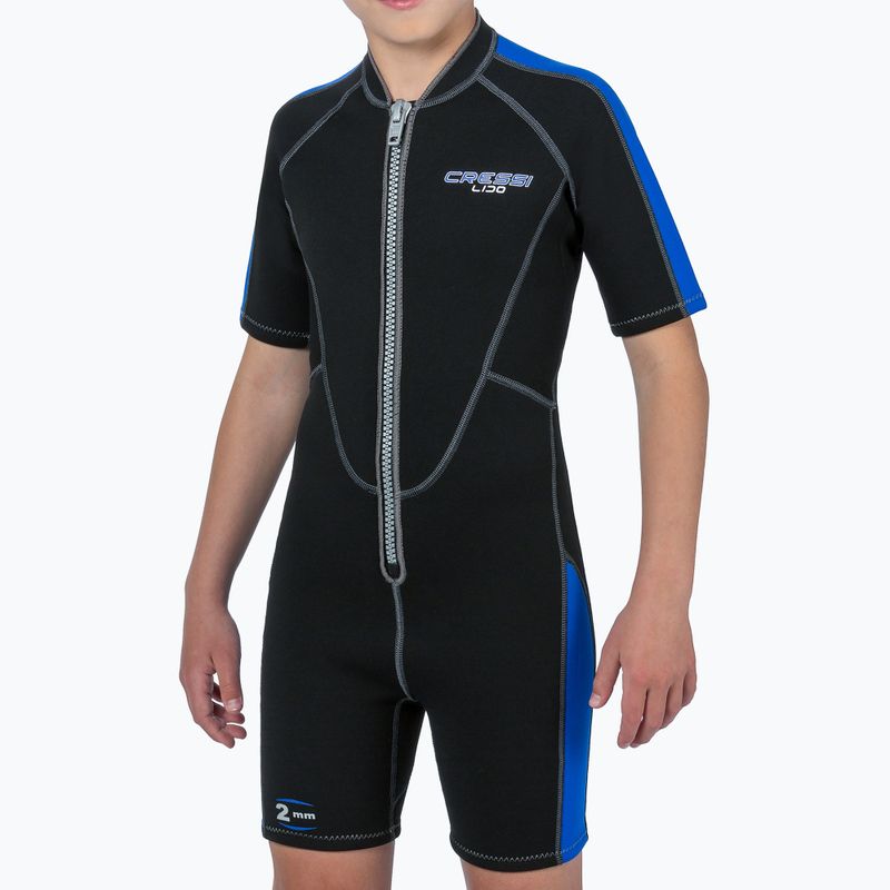 Cressi Lido Shorty 2 mm schwarz/blau Neoprenanzug für Kinder 6