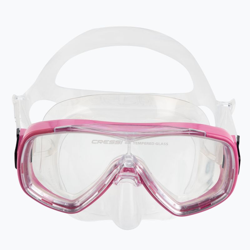 Cressi Ondina Kinder-Schnorchel-Set + Top-Maske + Schnorchel klar rosa DM11134 2