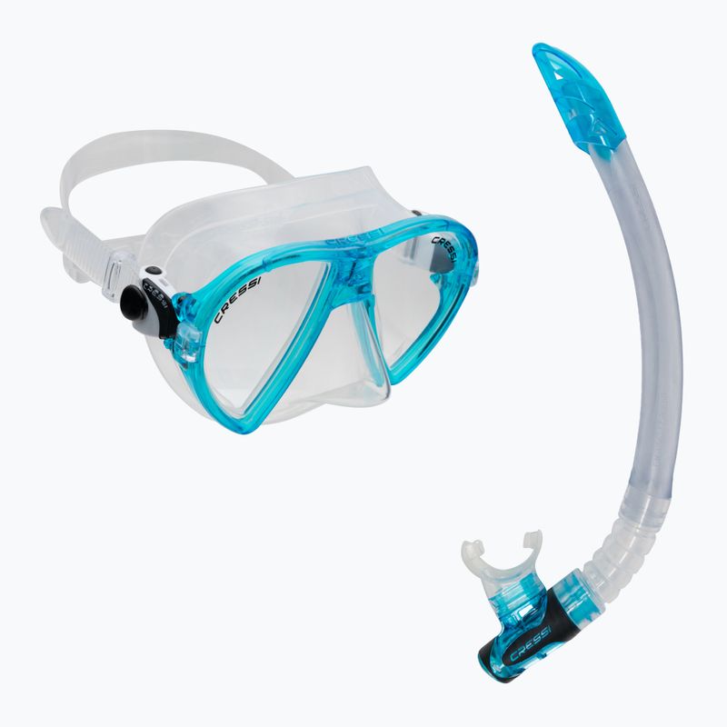 Cressi Schnorchelset Ocean Maske + Gamma Schnorchel klar blau DM1000113