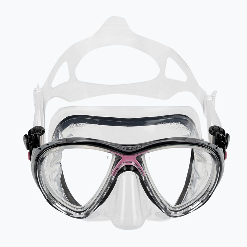 Cressi Big Eyes Evolution + Alpha Ultra Dry Tauchset schwarz/rosa 4