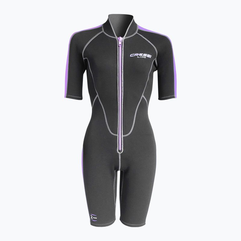 Cressi Lido Shorty 2 mm Damen Neoprenanzug schwarz/lila