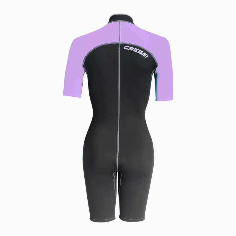 Cressi Lido Shorty 2 mm Damen Neoprenanzug schwarz/lila 2