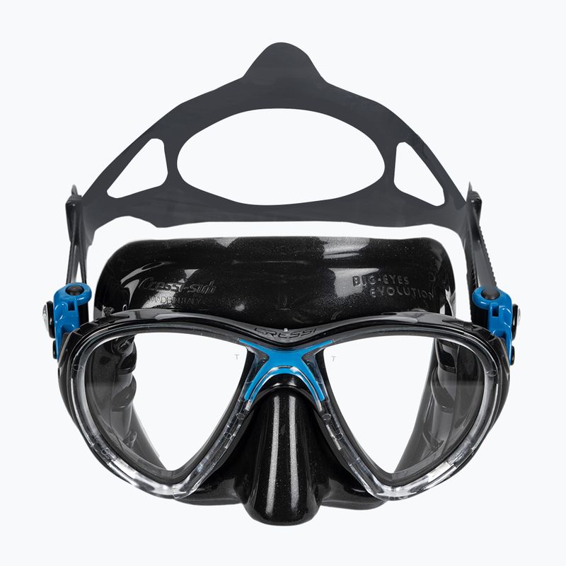 Cressi Big Eyes Evolution + Alpha Ultra Dry Tauchset schwarz/blau 4