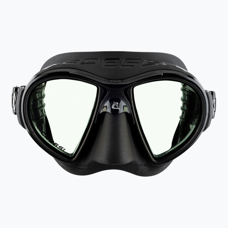 Cressi Zeus Ultravision Tauchmaske schwarz/schwarz/rote Gläser 2