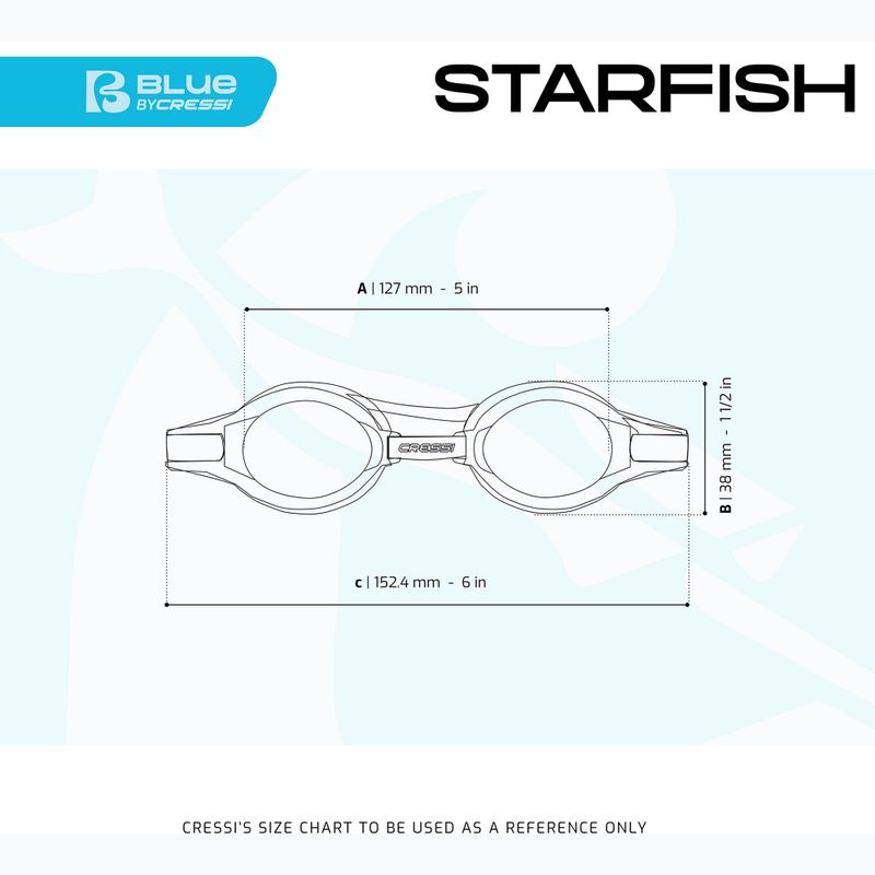 Cressi Starfish rot/azurblaue Kinder-Schwimmbrille 8