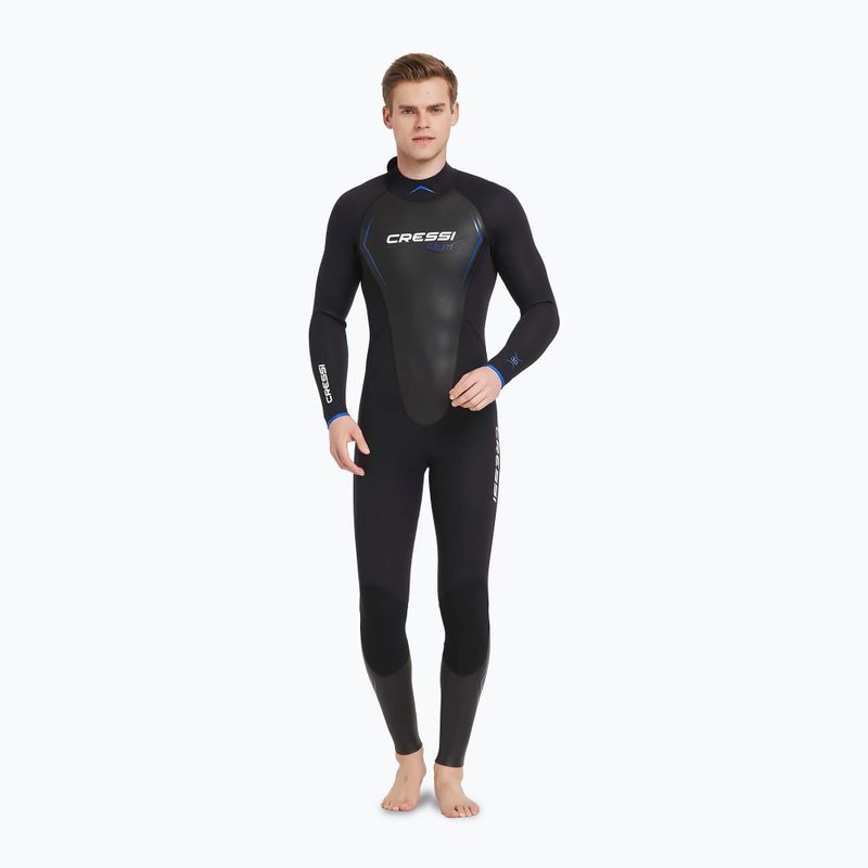 Herren Cressi Altum Monopiece 3 mm schwarz/blau Neoprenanzug