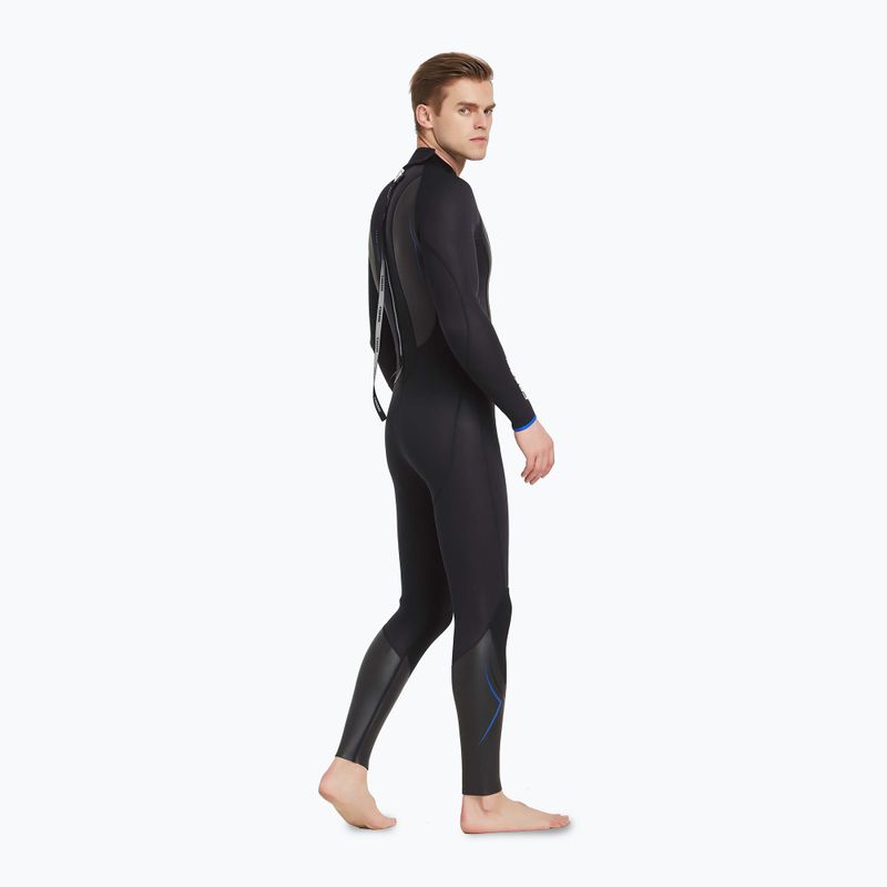 Herren Cressi Altum Monopiece 3 mm schwarz/blau Neoprenanzug 4