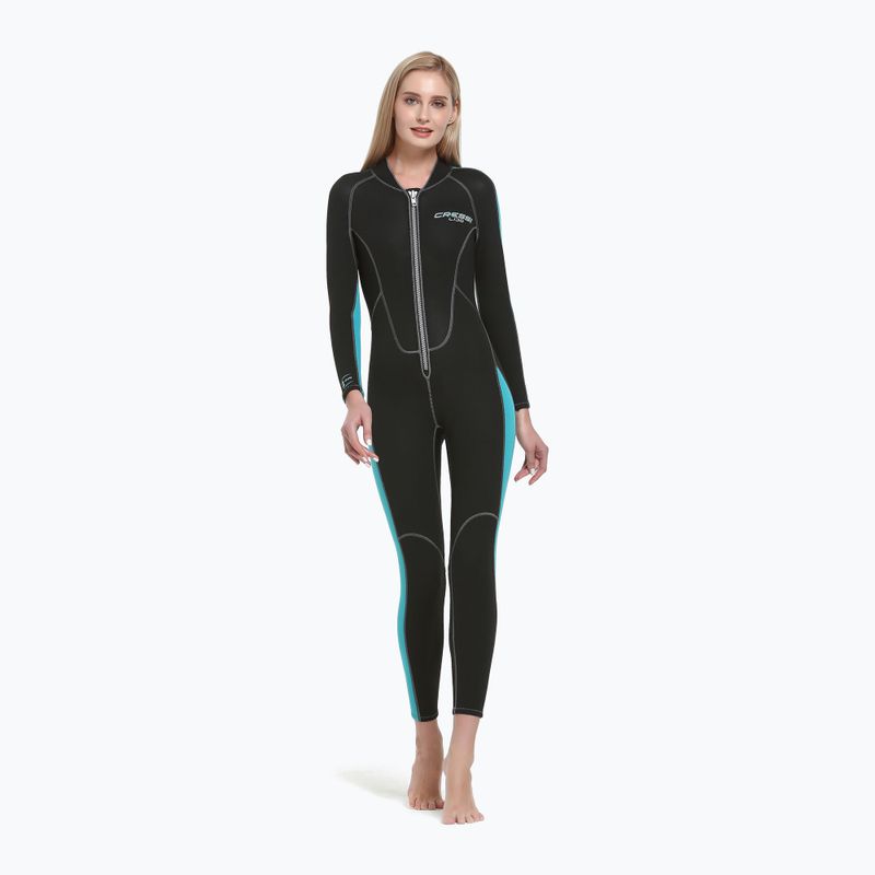 Cressi Lido Monopiece 2 mm schwarz/aquamarin Damen Neoprenanzug 5