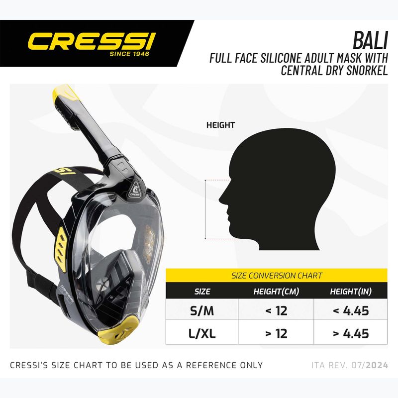 Cressi Bali Full Face Schnorchelmaske weiß/schwarz 6