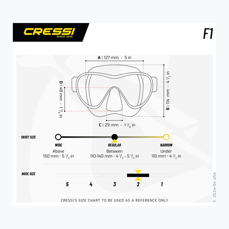 Cressi F1 Kleine türkisfarbene Tauchmaske 6