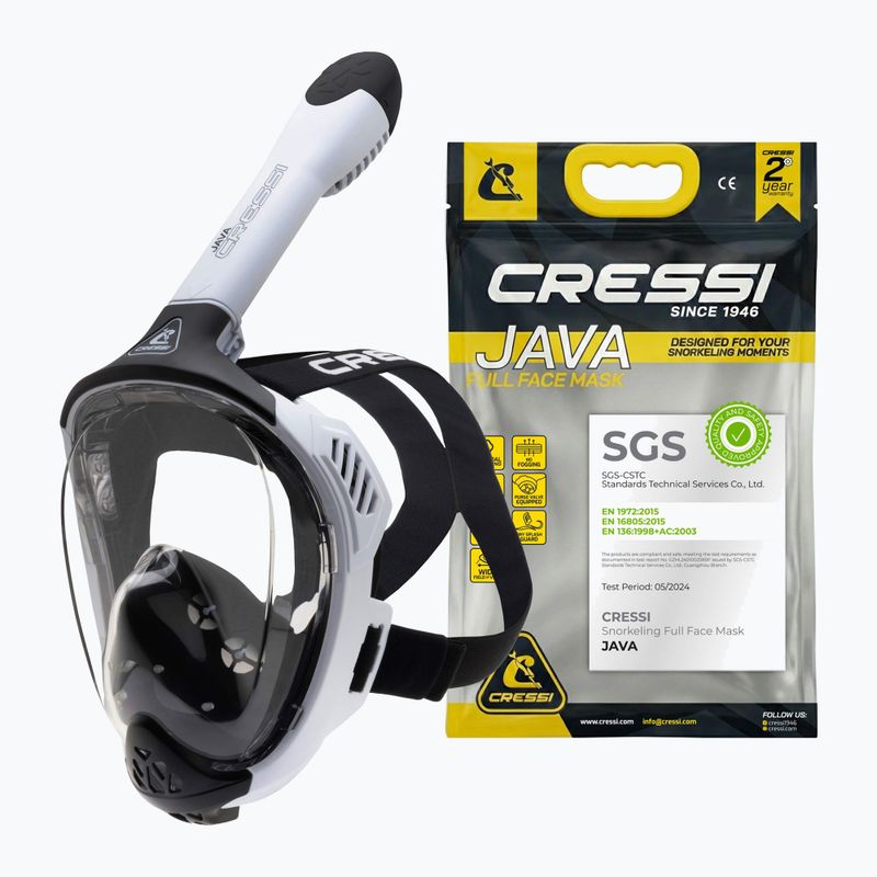 Vollgesichts-Schnorchelmaske Cressi Java Full Face white/black 8