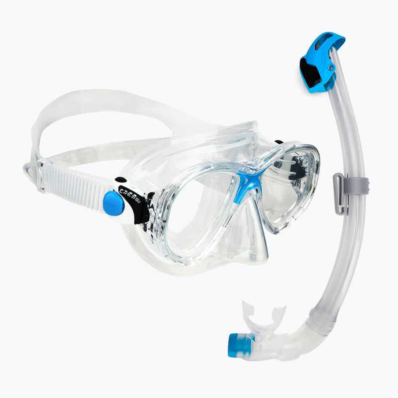 Cressi Marea + Seal Dry Jr klar/azurblaues Tauchset