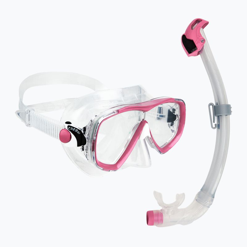 Cressi Estrella + Seal Dry klar/rosa Tauchset