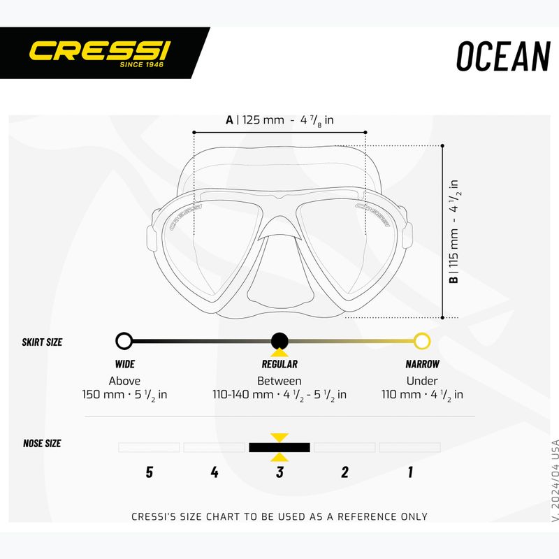 Cressi Ocean Tauchmaske schwarz/blau 5