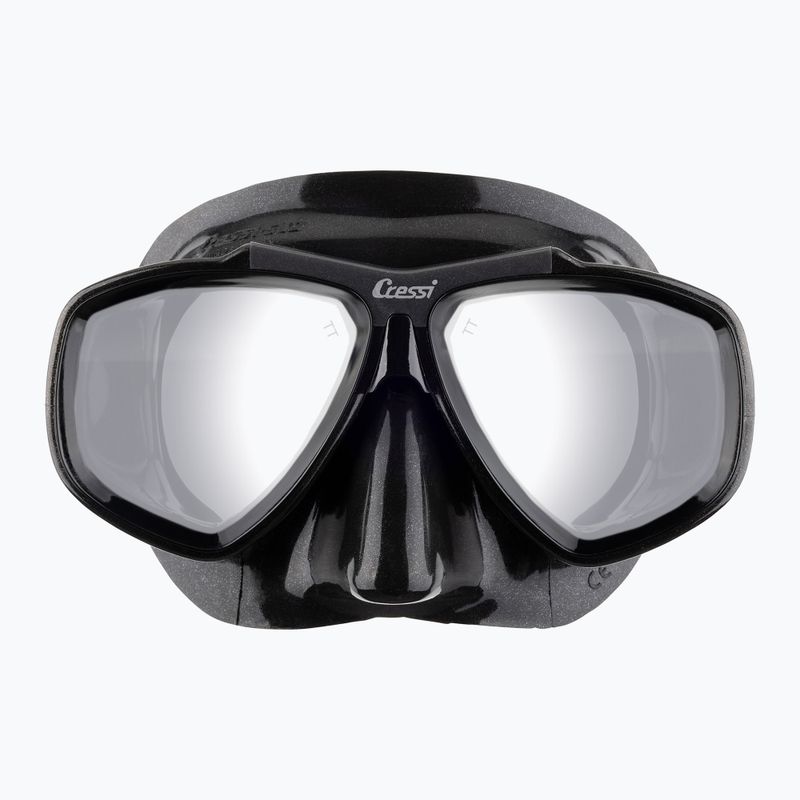 Cressi Focus Tauchmaske schwarz/schwarz/silber 2