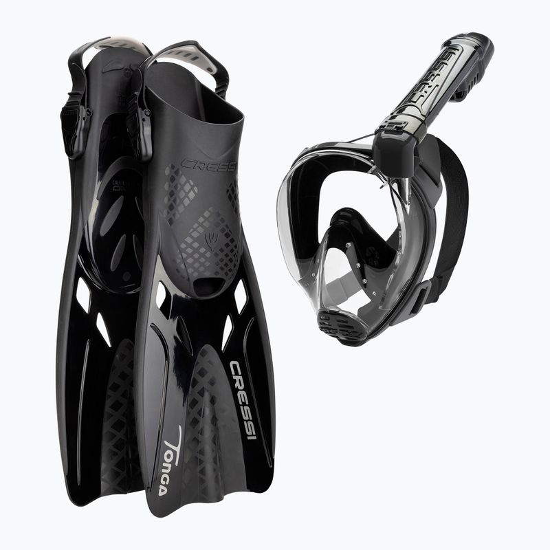 Cressi Baron + Tonga Tauchset schwarz/schwarz/schwarz